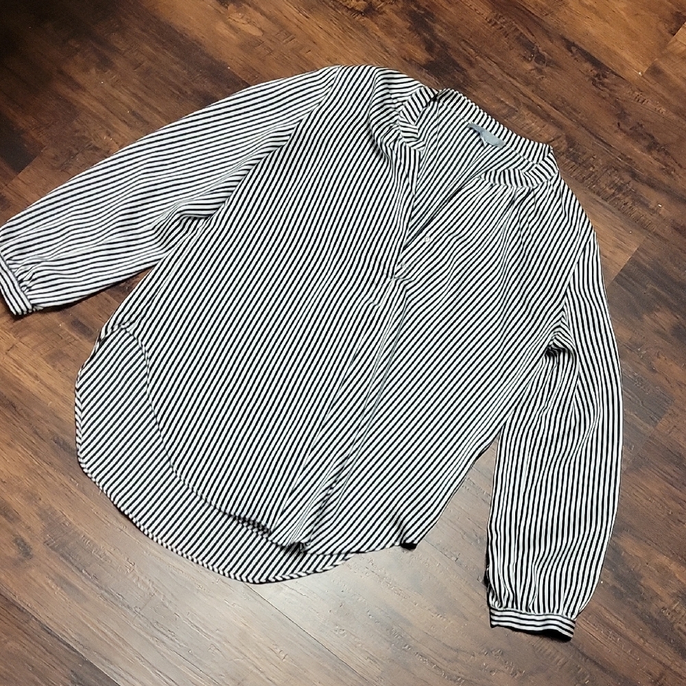 Classic Black and White Striped Women's Shirt